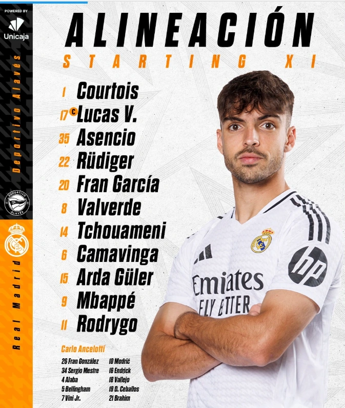 alaves real madrid la liga line up starting xi