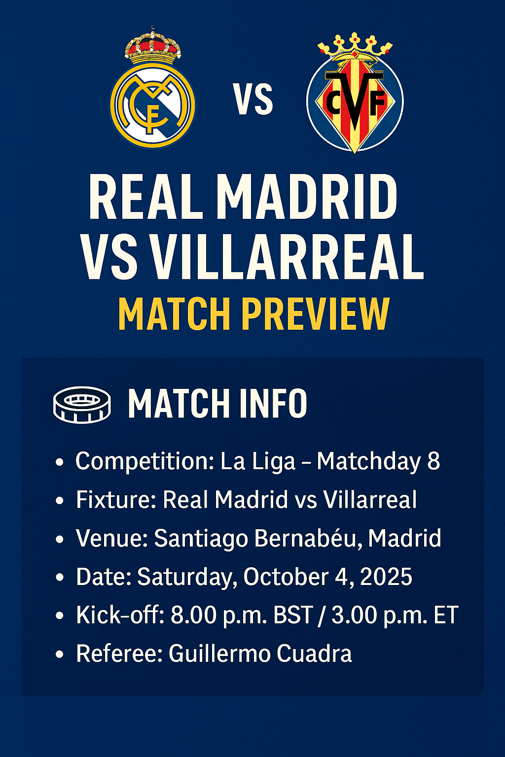 Real Madrid vs Villareal